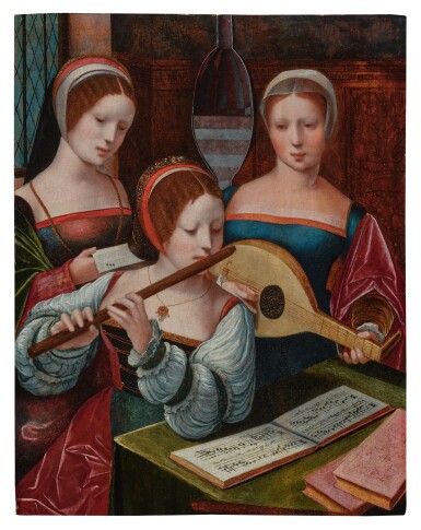 Master of the Female Half-Lengths, A Concert with a singer, flautist, and lutenist