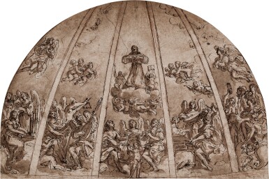 Design for an apse: The Apotheosis of St. Francis, surrounded by Angels