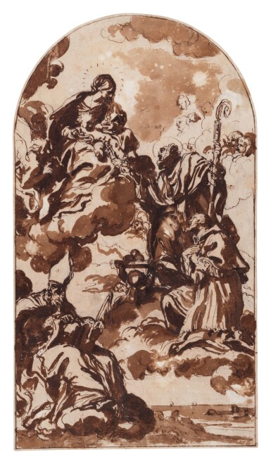 The Madonna and Child Appearing to Saints Ambrosius, Francis of Sales and Nicholas of Bari