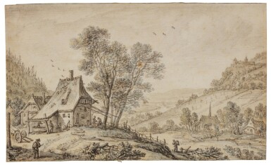 Rhineland landscape with an inn