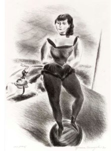 Circus Performer Balanced on a Ball - (Circus Ball Rider) (Davis L-49)