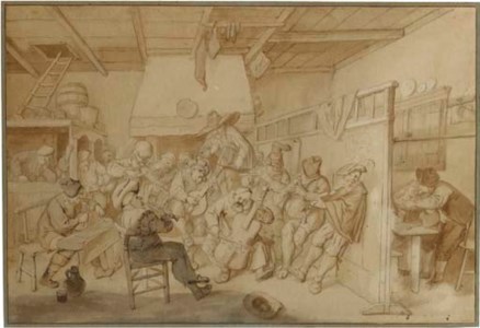 A tavern with peasants drinking