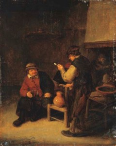 Peasants drinking in an interior