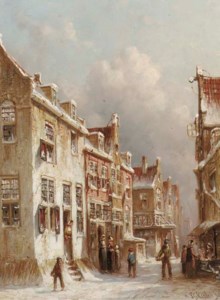 Roasting chestnuts: a Dutch town in winter