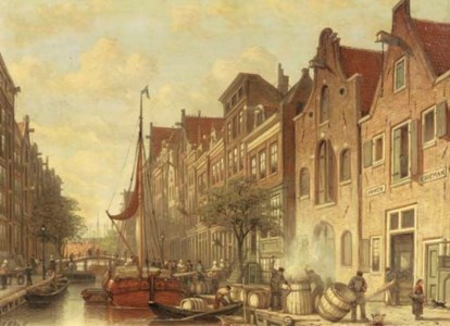 Barrelmakers De Haan en Zonen on the busy Elandsgracht, Amsterdam