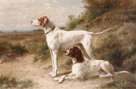 Two pointers: Hans and Spot on the heath