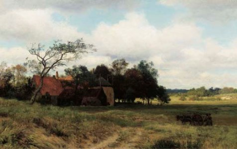 Heading home: a farm amongst fields