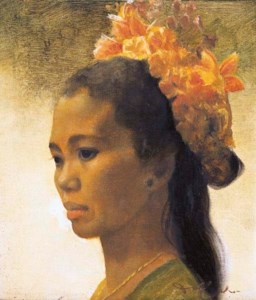 Portrait of a girl with flowers in her hair