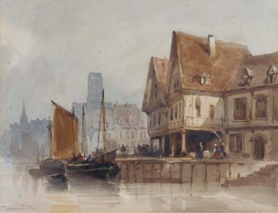 Fishing boats at a Continental quayside