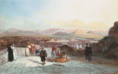 Santiago de Chile from the hill of Santa Lucia looking to the west