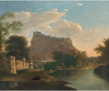 View of the north end of the fort of Chunar Gur