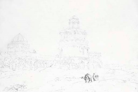 Drawings for Oriental Scenery including Ruins near Firoz Shah's Kotla, Delhi; and View in the Fort, Madura, Madras