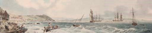 Shipping off Plymouth from the coast at Cawsand