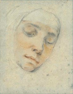 Portrait of Pasitea Crogi, her eyes closed