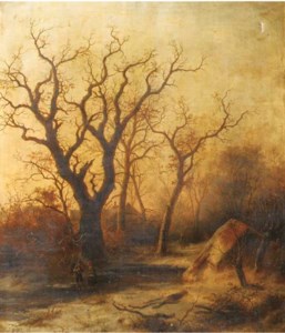 Woodgatherers on a frozen river