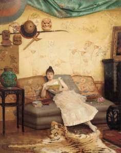 A Quiet Read in a Chinoiserie Interior