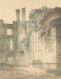 Interior of Raglan Castle, South Wales