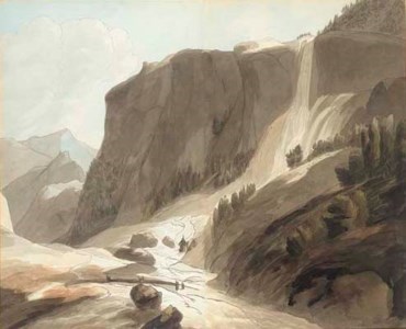 Waterfall between Chiavenna and Mount Splügen, Switzerland