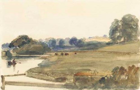 The lake at Burghley House ( recto ); and Trees in an extensive wooded landscape ( verso )