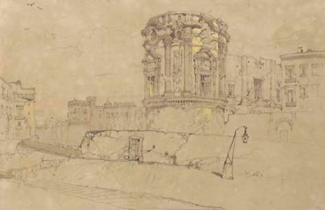 Northern façade of the Monastry of S. Giovanni a Carbonara, Naples, Italy