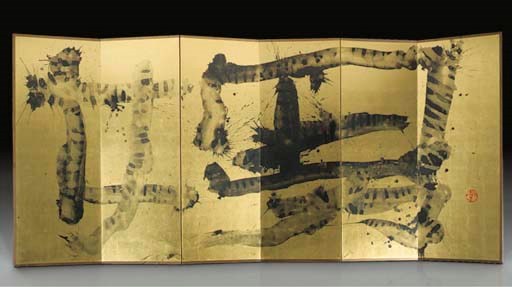 Otoko On Na - a six leaf folding screen