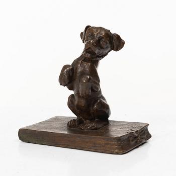 A bronze sculpture/paper weight, signed, 1908.