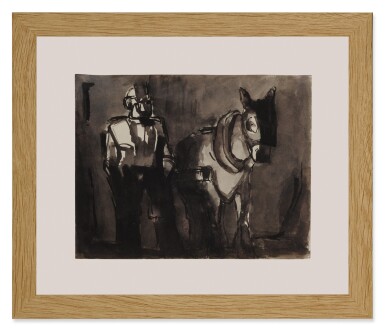 Miner and his pit pony underground