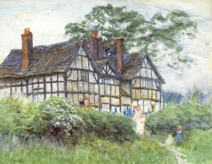 Helen Allingham RWS (British, 1848-1926) A Tudor manor