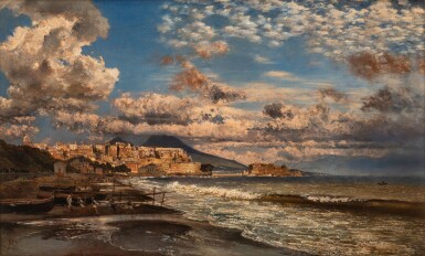 Naples, view from the Northwest over the Bay of Naples, with Vesuvius in the background