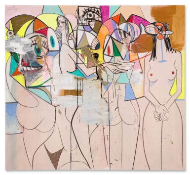 George Condo, Multicolored Female Composition