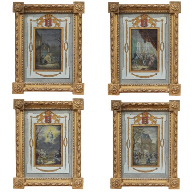 Cadre à système, dit "changementskastje", vers 1781 Frame with a mechanism, called "changementskastje", circa 1781