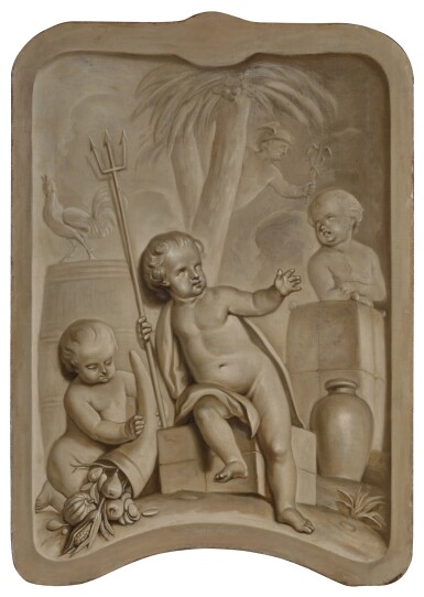 Trompe l'oeil of putti
