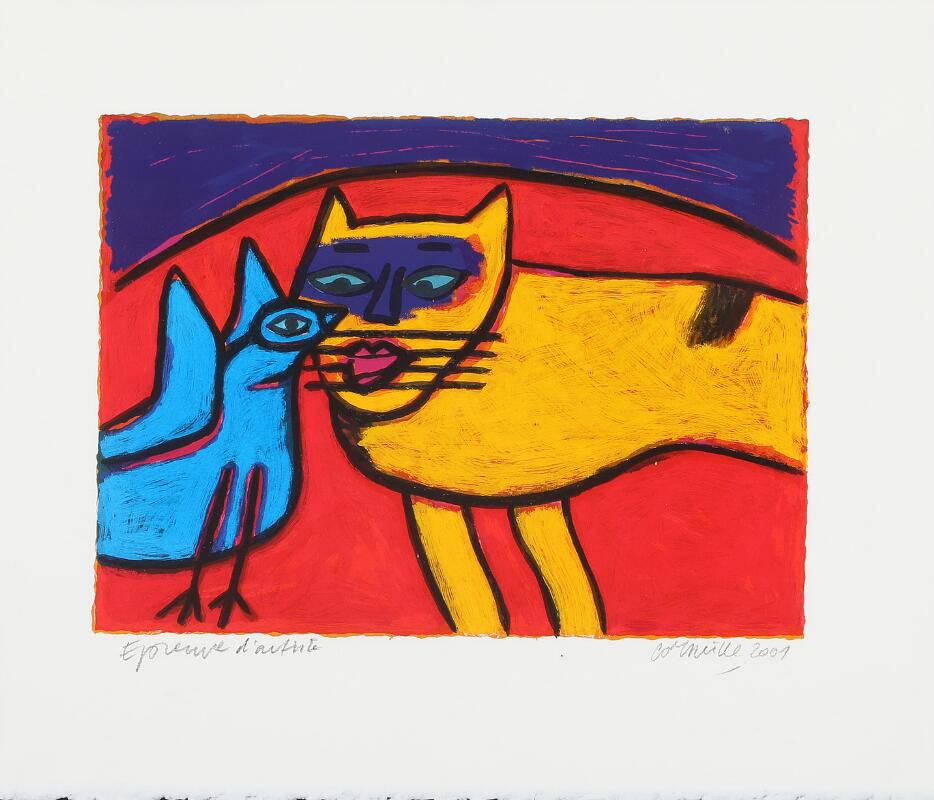Corneille, Cat with a bird