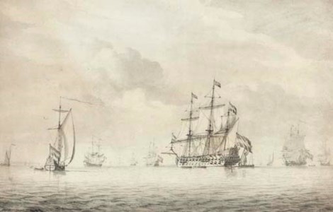 The Dutch flagship in her anchorage