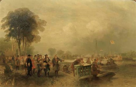 Stadholder William III inspecting the troups at Hinderschans