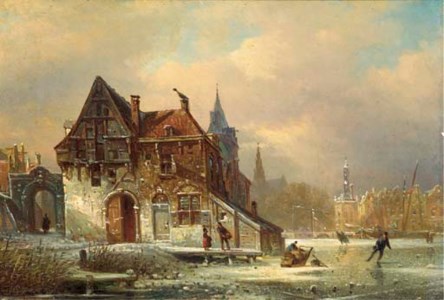 Winteransicht und kirche zu Haarlem