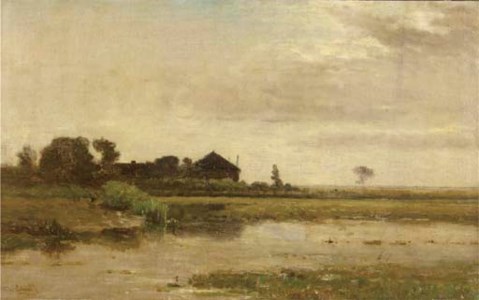 A farm in a polder landscape