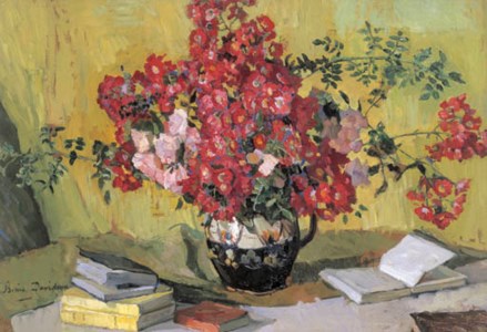 Still Life with Blossoms and Books