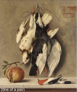 Hanging Fowl with Pomegranate; Hanging Fowl with Cherries