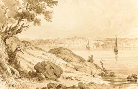 Inscription Rock at Esopus Landing on the Hudson River