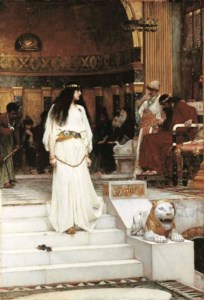 Mariamne - Mariamne, wife of King Herod the Great, going forth to execution after her trial for the false charges brought against her by the jealousy of Salome, the King's sister, his mother, and others of his family. After Mariamne's trial and condemnation by the judges appointed by her husband, Herod, who had been passionately attached to his wife, was about to commute the sentence to imprisonment for life, but was urged by Salome to have the sentence carried out, which was accordingly done' - see Josephus