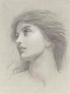 Study for the head of the damsel in 'Chivalry'