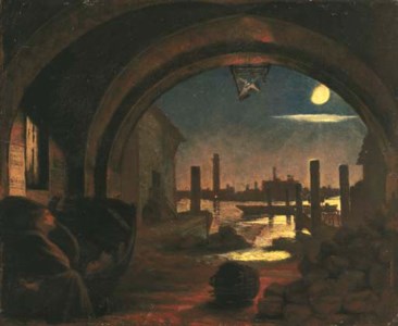 Night on the River Thames, a study for 'Past and Present', Part III (recto); and a study of a woman and child (verso)