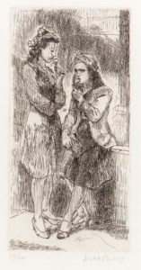 Ice Cream Cones #2; Man at Fountain; Three with Coats; and [Subway Rider] (University of Arizona Museum of Art 116; 119; 141 and not cited)