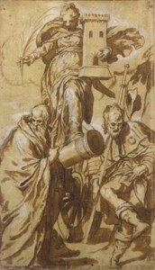 Saint Barbara with Saint Anthony Abbot and Saint Roch