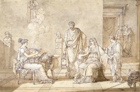 Cornelia presenting her two young sons