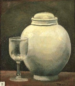 Un vase chinois et un verte