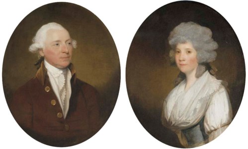 Portrait of Sir John Lees, 1st Bt., of Black Rock, Co. Dublin, bust-length, in a dark red coat; and Portrait of Mary, Lady Lees, eldest daugher of Robert Cathcart of Glandusk, Co. Ayr, bust-length, in a blue dress