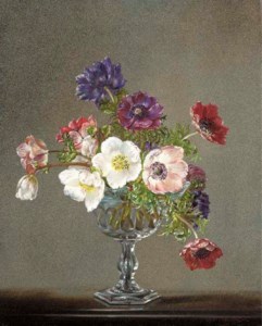 A vase of anemones