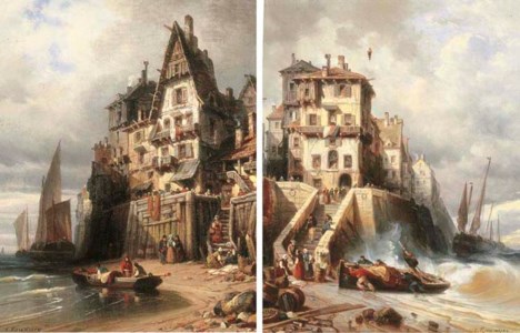 A harbour in the calm; and A harbour in rough seas